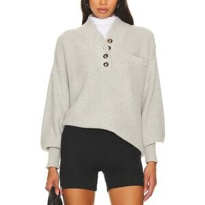 Lunya 'Cozy' Grey Cotton Silk Tops Size M